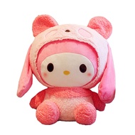 ขนาดใหญ่Sanrio My Melodyเปลี่ยนเป็นแพนด้าโยนหมอนPlushตุ๊กตาKawaiiตุ๊กตาPlushของเล่นKuromi Hello Kitt