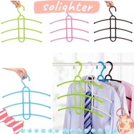 SOLIGHTER Clothes Hanger Plastic 3 Layer Hanger Hook Space Saver