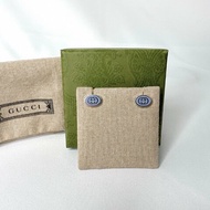 GUCCI INTERLOCKING G琺瑯純銀耳環
