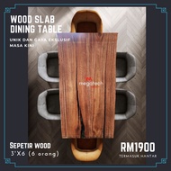 Meja makan kayu balak / dining table wood slab