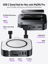 Lemorele 9 Port Docking Station for Mac Mini M4 /M4Pro USB HUB HDMI DP 4K 60Hz M.2 NVMe SSD Slot 10G