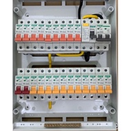 PVC DB box 28-way full complete set 2-pole main switch MCB + RCCB