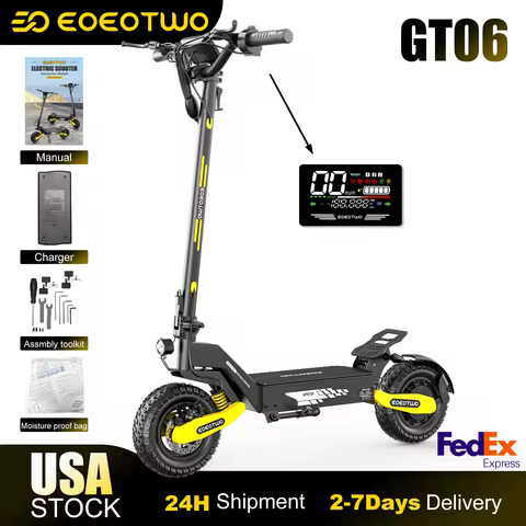 EOEOTWO GT06 Electric Kick Scooter Powerful Motor,Long Range,30mph Top Speed,Dual Suspensions,Scoote