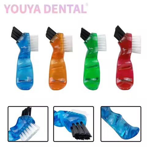 4Pcs Mini Denture Cleaning Brush Portable Double-Headed Orthodontic Braces Cleaning Brush Multi-Laye