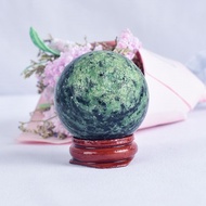 my love Hand massager 40mm Natural ruby zoisite Sphere Crystal Ball With wood base healing quartz mi