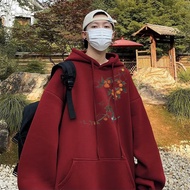【M-8XL Hoodies】Men Oversized Hoodie Loose New Chinese Persimmon Print Couple Hoodies