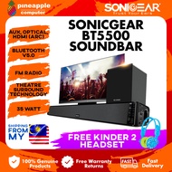SonicGear BT5500 Bluetooth 5.0 SoundBar With Wireless Subwoofer Ultra-Low Bass Theatre Surround Tech