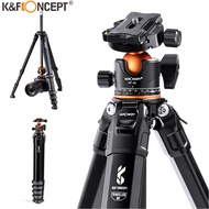 K&amp;F CONCEPT Portable Camera Tripod Stand Aluminum Alloy 177cm/70inch Max. Height 15kg/33lbs Load Capacity Photography Travel Tripod Carrying Bag for DSLR Cameras Camcorder