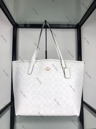 COACH 蔻馳 白色 托特包  購物袋 容量大