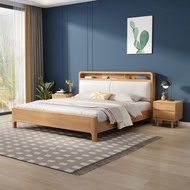 Nordic Solid Wood Bed 1.5m Simple Soft Reliable B & B Apartment Dormitory Single Bed Owner Bed 1.8m 