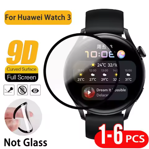 1-6 PCS Protective Film For Huawei Watch 3 46MM Curved Soft Edge Cover Screen Protector For Huawei W
