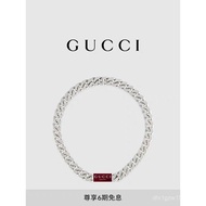 Gujia GUCCI GUCCI Trademark Series Enamel Chain Style 925 Silver Necklace Men's Gift