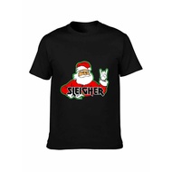 T-shirt lelaki SLEIGHER METAL SANTA T-Shirt Hail Santa Funny Christmas(1) T-Shirt bercetak yang mena