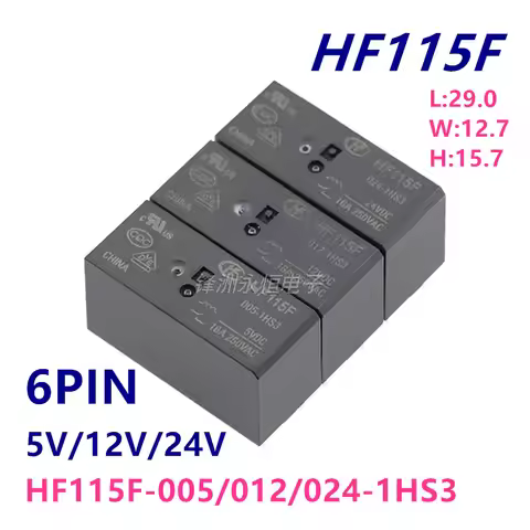 5Pcs HF115F JQX- HF115F-005 012 024-1HS3 6PIN 16A HF115F-005-1HS3 HF115F-012-1HS3 HF115F-024-1HS3 5V