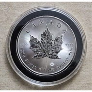 Canadian Maple Leaf 1 oz .9999 Silver Bullion in Premium Acrylic Capsule (Various Year)