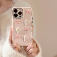 1 Piece Cute 3D Bow and Flashing Heart-Shaped i Phone Case, Suitable for Phone 17/16/15 Shock-Resist