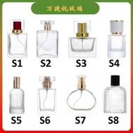 Screw Glass Perfume Bottle Sub-bottling Empty Bottle Flat Round Square 30ml50ml1ml Perfume Bottle