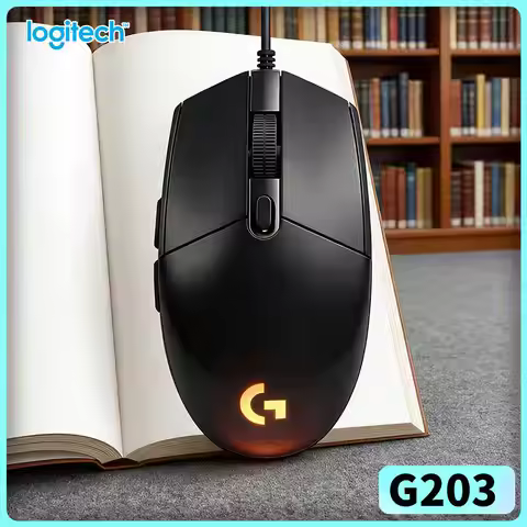 Logitech G203 LIGHTSYNC Gaming Mouse 8000 DPI Adjustable RGB Backlight 6 Buttons Mechanical Tensioni