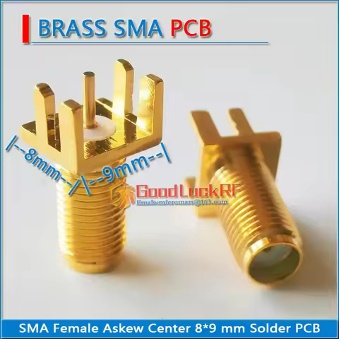 New RF Connector Socket SMA Female Askew jack Center 8*9 mm Solder PCB clip edge mount Lengthen 11mm