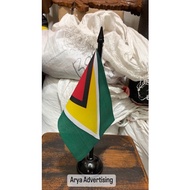 GUYANA country flag + wooden table pole