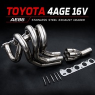 Toyota 4AGE 16V AE86 Stainless Steel Extractor 4-1