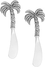 Wine Things 2-Piece Zinc Alloy Cheese Spreader/Butter Knife (Palm Tree)