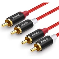 (2 pack - 1rca to 1rca - Red and white) LinkinPerk 2RCA to 2RCA Cable,RCA Cable,2 RCA Male Stereo Audio Cable (1M)