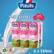 Pauls Skimmed Uht Milk, 250Ml (Pack of 6) (Halal) (Halal)