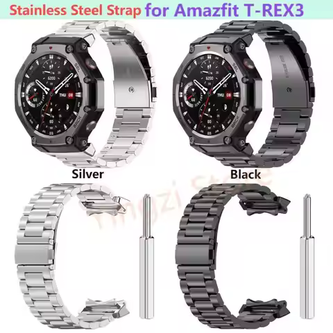 Stainless Steel Strap for Amazfit T-Rex 3 WatchBand for Huami Amazfit Trex3 Smartwatch Bracelet Repl