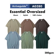 Arrive Guide 280gsm AG280 Essential Oversized 280gsm Cotton Oversize T shirt  Baju Kosong Oversize L