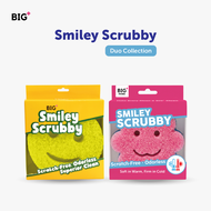 BIG+ Smiley Scrubby Multipurpose Sponge | Non-Scratch Dishwashing Scrubber Kitchen Bathroom Toilet C