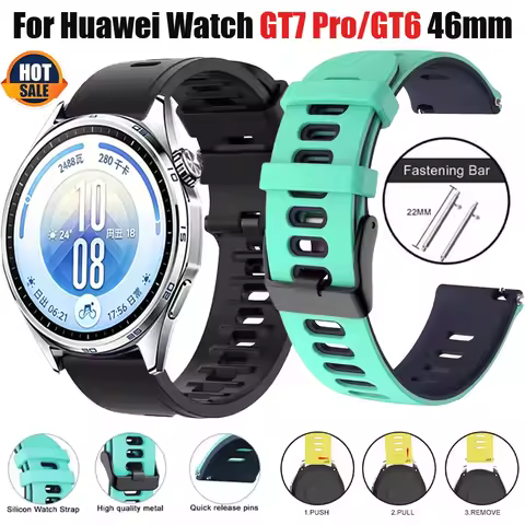 22mm 20mm Silicone Strap for Huawei Watch GT7 Pro/GT6 5 4 46mm Fashion Soft Watchband for Huawei Wat