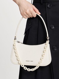 Alcott Scarf Chain-Link Shoulder Bag - Cream
