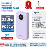 【2024 New Model】PHILIPS 10000mAh | 20000mAh Power Bank/ 22.5W Max/ Big Capacity Powerbank/ 3 Outputs