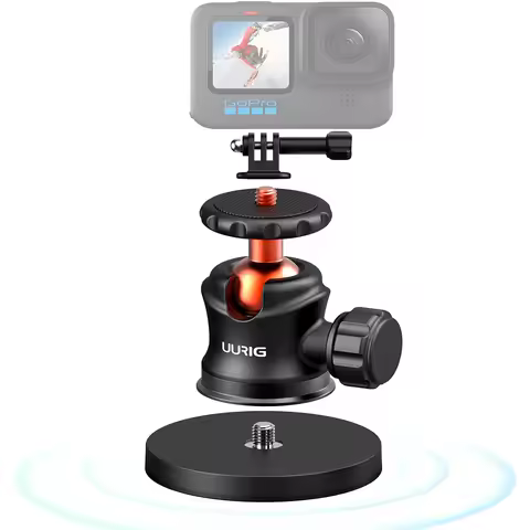 UURIG VRIG Magnetic Quick Release Mount for DJI Osmo/ Insta360 Action Camera with 360° Rotation Ball