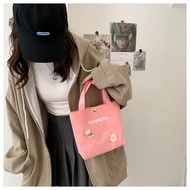 fashion9794 กระเป๋าถือ ผ้าแคนวาส สีสันสดใส น่ารักๆ สกรีน Simplicity พร้อมส่งในไทย B861