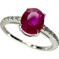 Size 12, Mozambique Ruby 0.91ct, Diamond 0.09ct, Pt900 Platinum, 2.7g, Women's Ring
