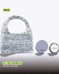 (12月禮盒套裝) Hince藍氣墊 + 補充裝 + 針織袋  HINCE霧感遮瑕氣墊  HINCE SECOND SKIN MESH MATTE CUSHION GIFT SET  2025 12月