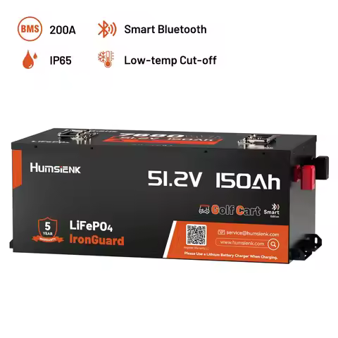 Humsienk 48V 150Ah LiFePO4 Blade-Shaped Battery 7680Wh For Golf Cart 200A BMS With Bluetooth More Se