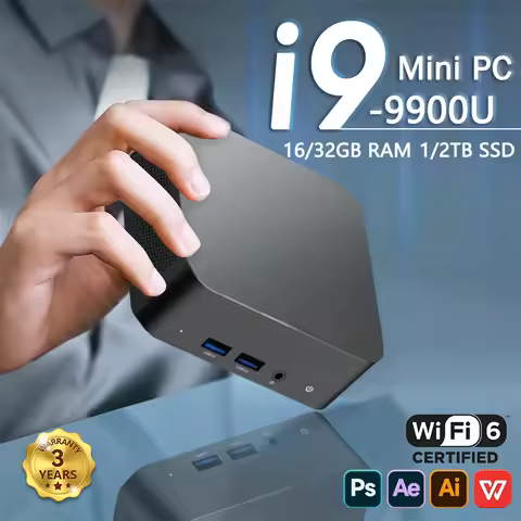 Mini PC Protable Gaming i9 9900U/i3-6100U 16/32GB RAM Windows 11 Pro WIFI6 BT5.2 4K 1TB 2TB SSD 1000