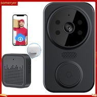 someryer|  Portable Doorbell for Home Security Wireless Doorbell with Two-way Intercom Wireless Video Doorbell Camera with Night Vision and Real-time Monitoring for Home Security