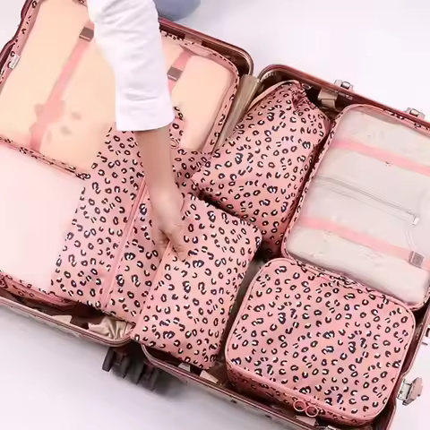 6-piece Large Size Travel Organizer Portable Suitcase Organizer Clothes Shoes Makeup Bag Luggage Org