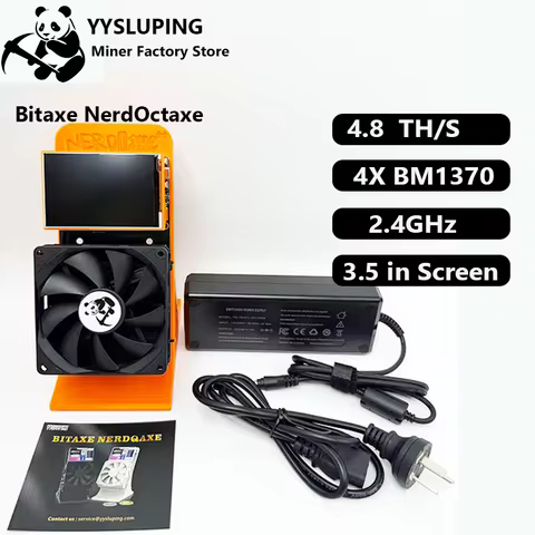 Bitaxe NerdQaxe++ 4.8TH/S BTC Solo Miner BM1370 Chip 40db Quiet Low Power, Follow Store Get 3.5-inch