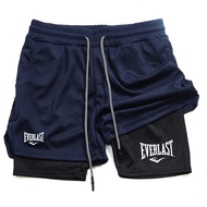 EVERLAST - Mens 2-in-1 running shorts double-layer sports shorts gym sportswear training and jogging