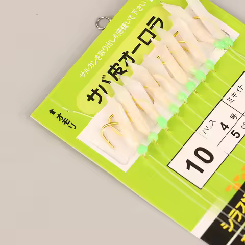 10Pcs/Pack new White Fish Skin Bionic String Hook Apollo Uki Uki Sabiki White Fish Skin Fish Fishing