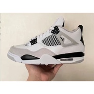 Real  photo Jordan 4 AJ4 retro "Military Black " Fashion basketball shoes men's shoes women's shoes 