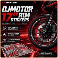 QJMOTOR 17 Inch ‌SRK250RD ‌SRK250RS Motorcycle Rim Stickers Universal Reflective Waterproof Easy Ins