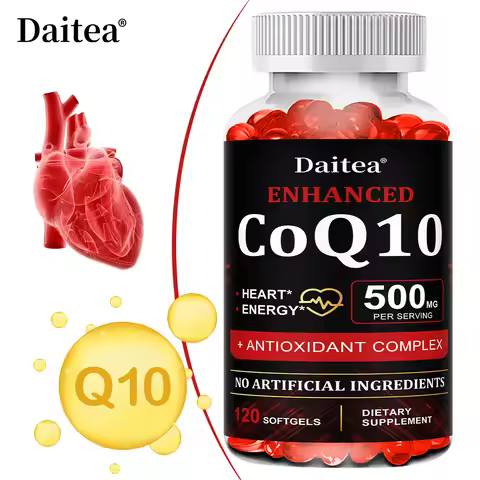Daitea CoQ10 500mg, Supports Heart Health, Antioxidant, Energy Production, Coenzyme Q10 Dietary Supp