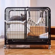 MH Dog Cage Stainless Steel Cage Thickened Extra Large Golden Retriever Dog Crate Medium Square Tube Cage Dog Dog Cage L