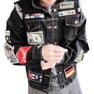 Vintage F1 Embroidery Black Racing Jacket Casual Retro Motorcycle Riding Jacket